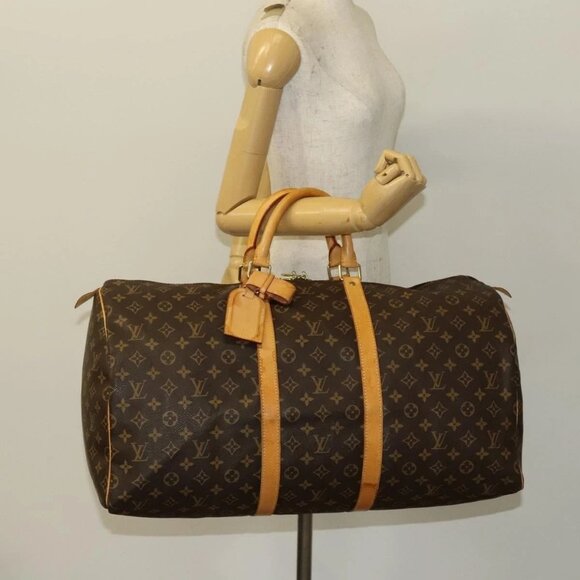 LOUIS VUITTON Monogram Keepall 55 Boston Bag LV Auth - Picture 15 of 16